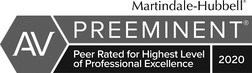 Martindale-Hubbell AV Preeminent | Peer Rated for Highest Level of Professional Excellence | 2020